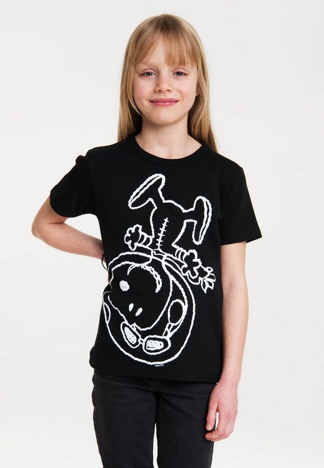 LOGOSHIRT T-Shirt Snoopy-Astronaut mit lizenziertem Originaldesign,  Niedliches T-Shirt von Logoshirt für Kinder