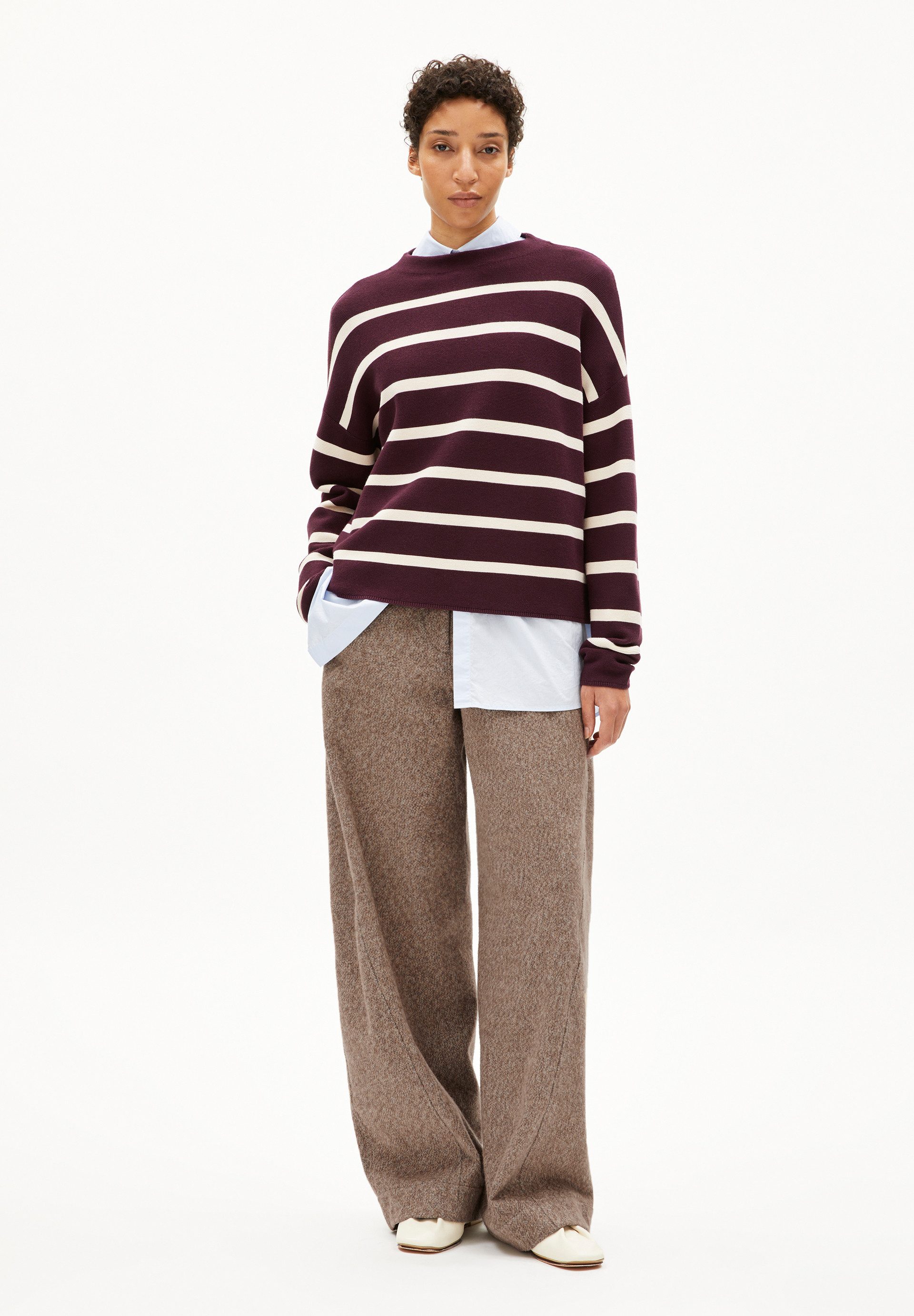 Armedangels Strickpullover MERINAA STRIPES Pullover aus Bio-Baumwolle (Loos günstig online kaufen