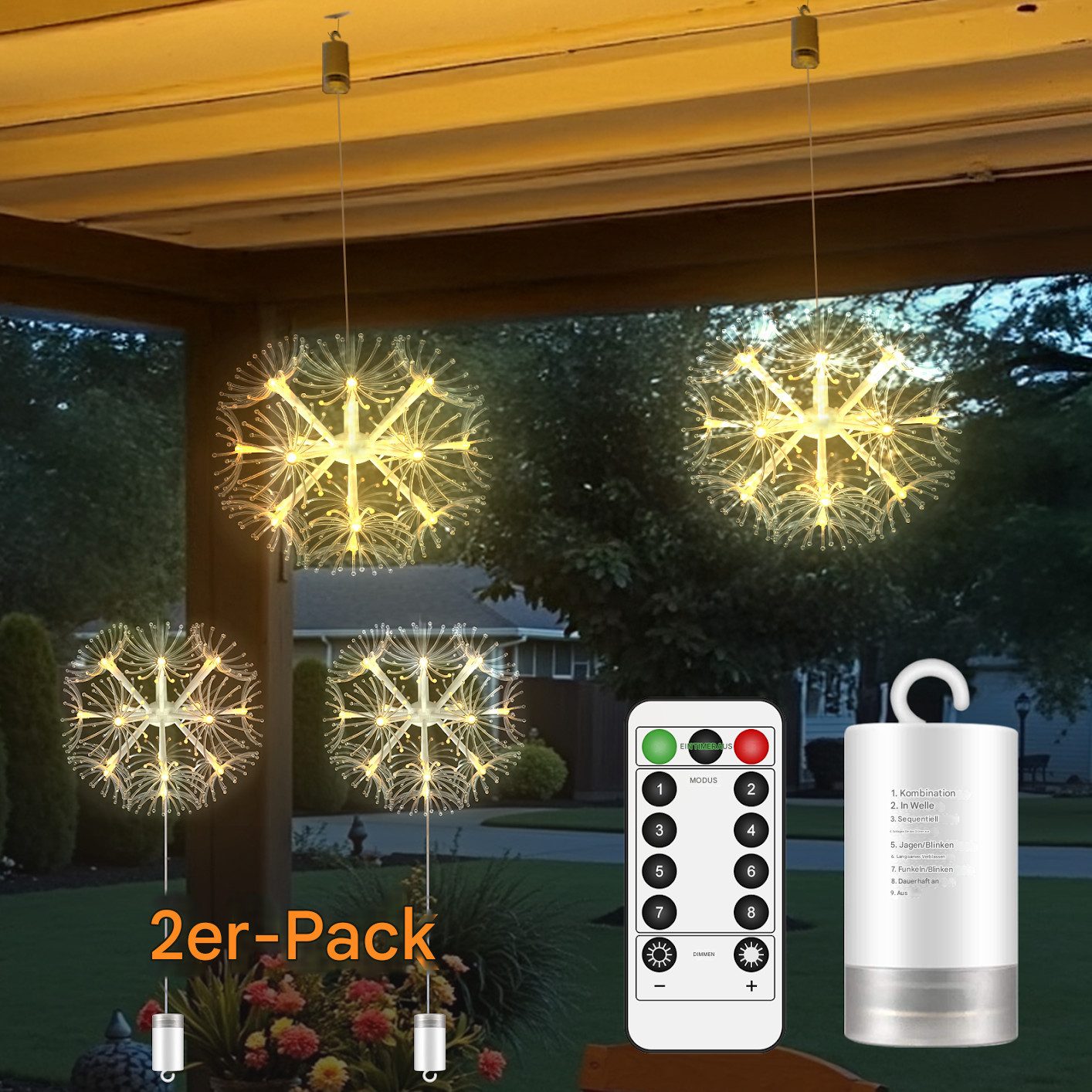 Tukrool LED Gartenleuchte 19LEDs Licht Batterie günstig online kaufen