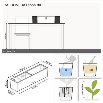 Lechuza® Balkonkasten Balconera Stone 80 sandbeige (Komplettset)