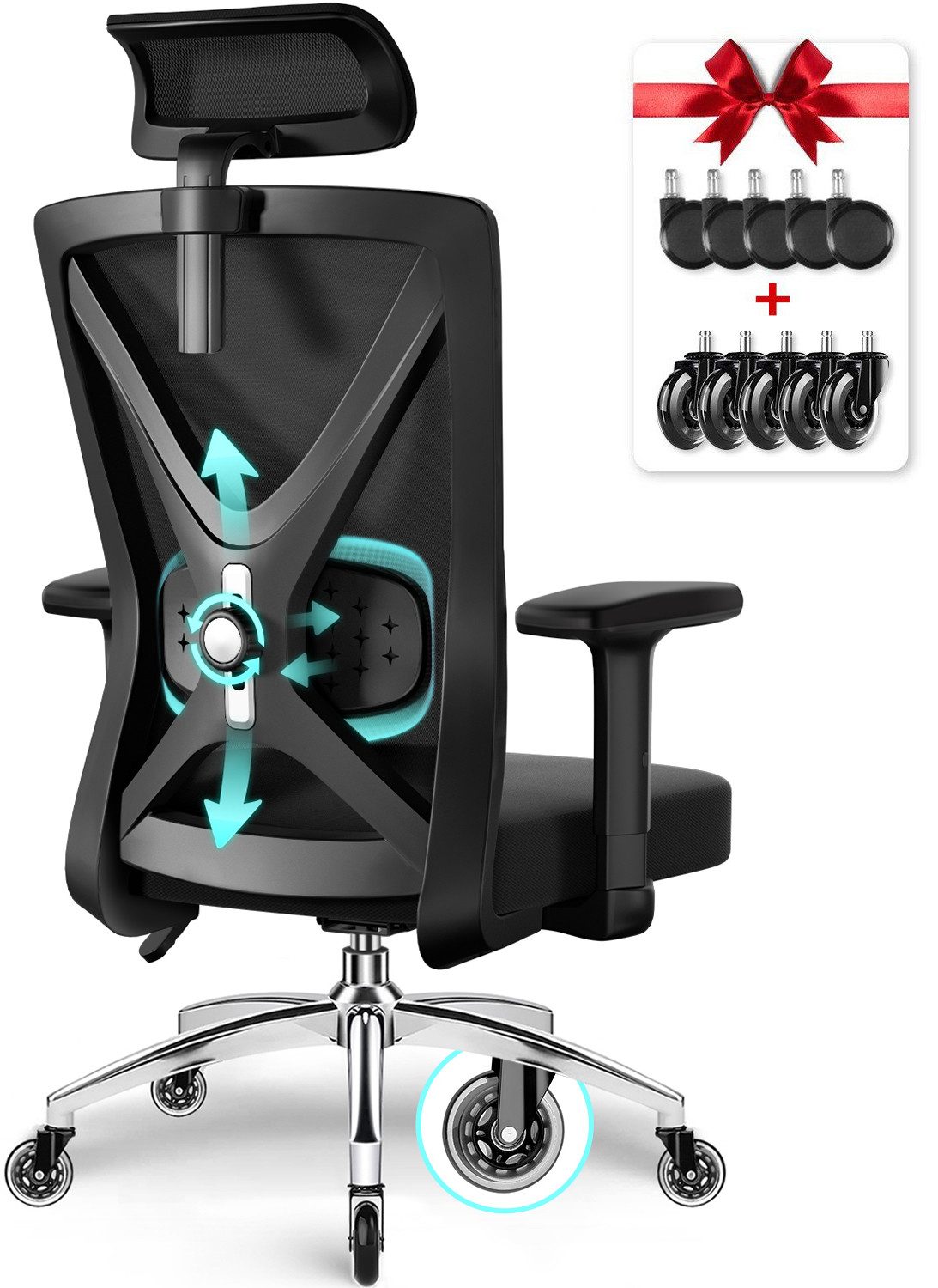 Adormii Bürostuhl Ergonomischer Bürostuhl,Bürostuhl mit Weiches-3D-Lendenki günstig online kaufen