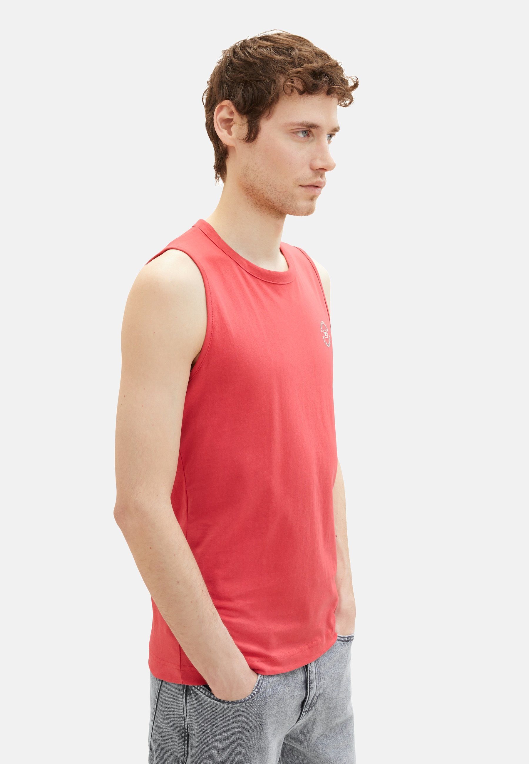 TAILOR T-Shirt Tank-Top Tanktop TOM rot ärmelloses (1-tlg)