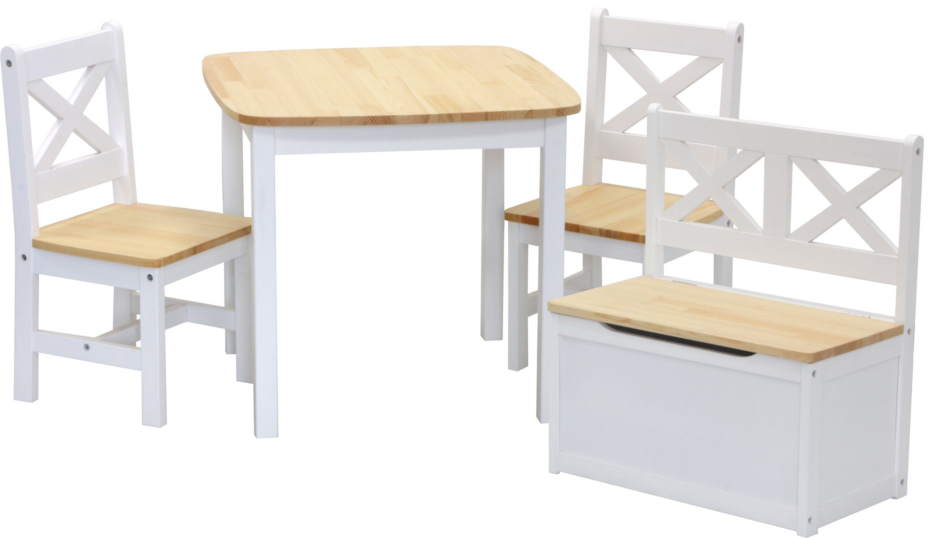 ib style Kindersitzgruppe Xen Kindermöbel Set, (4-tlg), Sitzhöhe: 32cm empfohlen ab 3 Jahre