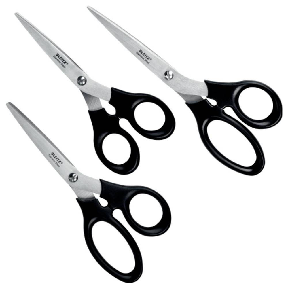LEITZ Universalschere Schere Edelstahl 3er Set (16.5 / 18.5 / 20 cm 54260095