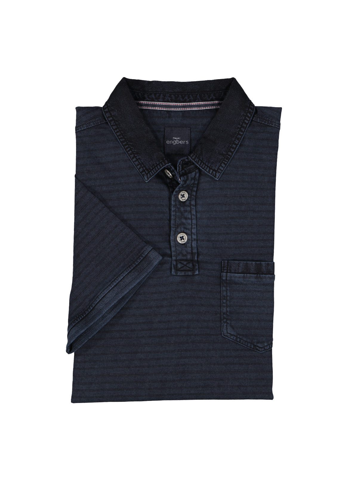 Engbers Poloshirt Herren Polo-Shirt gestreift, Saphirblau