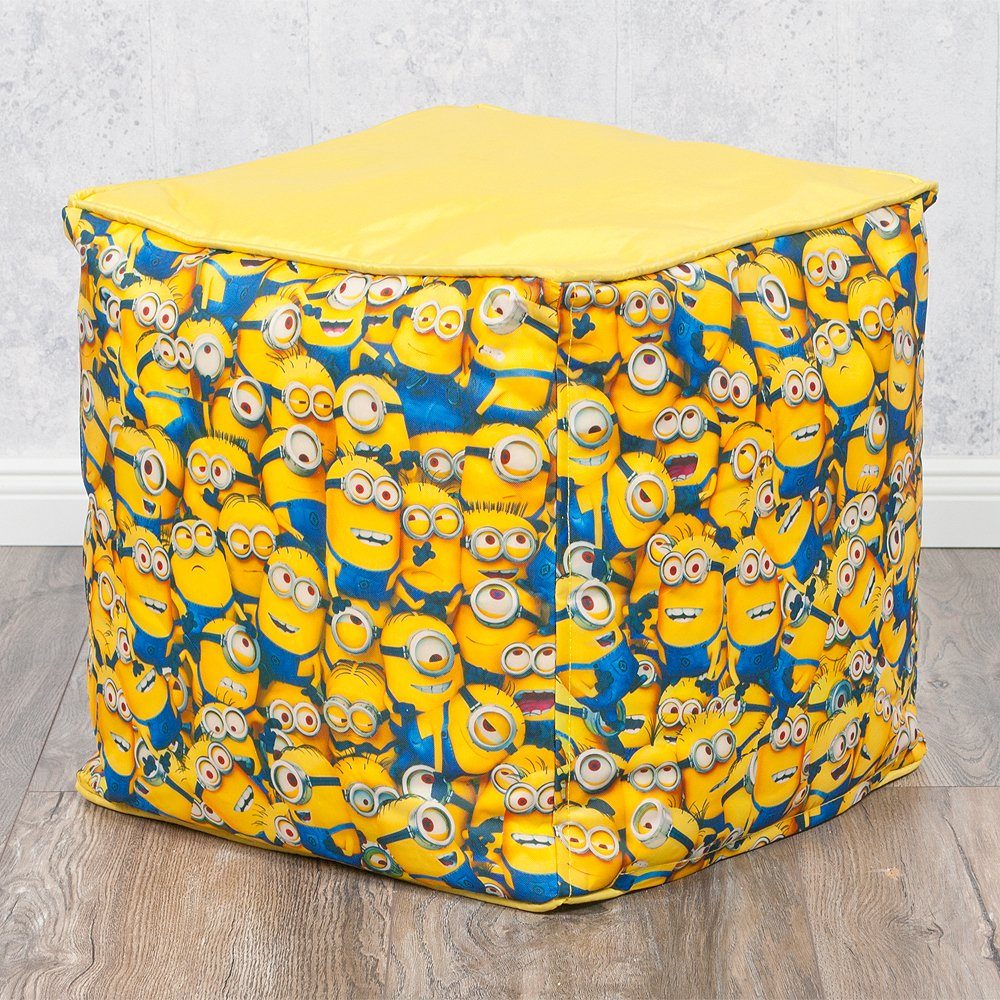 LebensWohnArt Sitzhocker Sitzwürfel MINIONS 40x40cm Hocker gelb