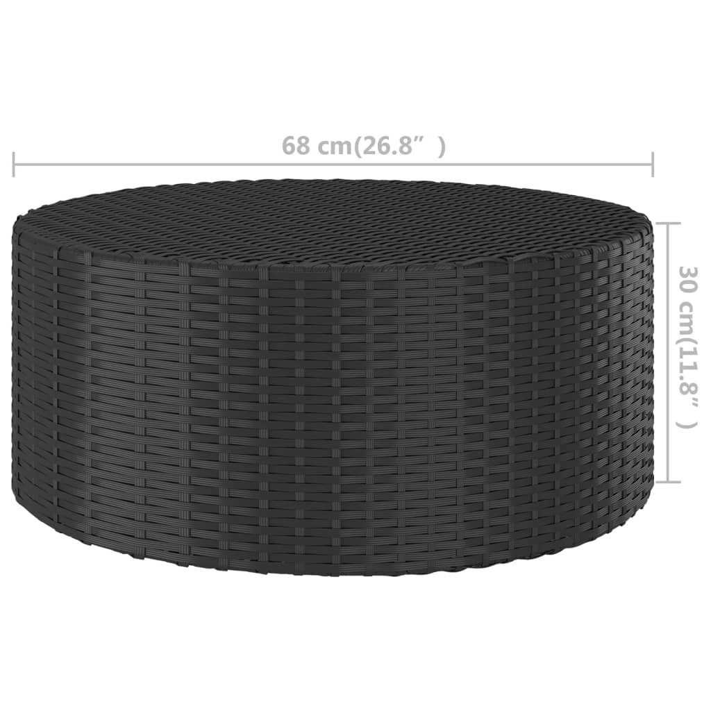 Teetisch Gartentisch furnicato Rattan 68x68x30 Schwarz cm Poly