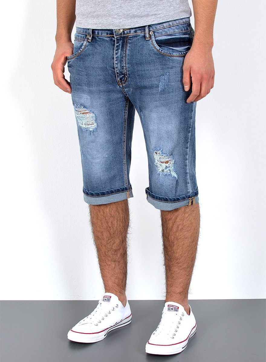 ESRA Jeansshorts Herren Sommerhose Jeans Shorts Herren Jeans-Shorts Stretch günstig online kaufen
