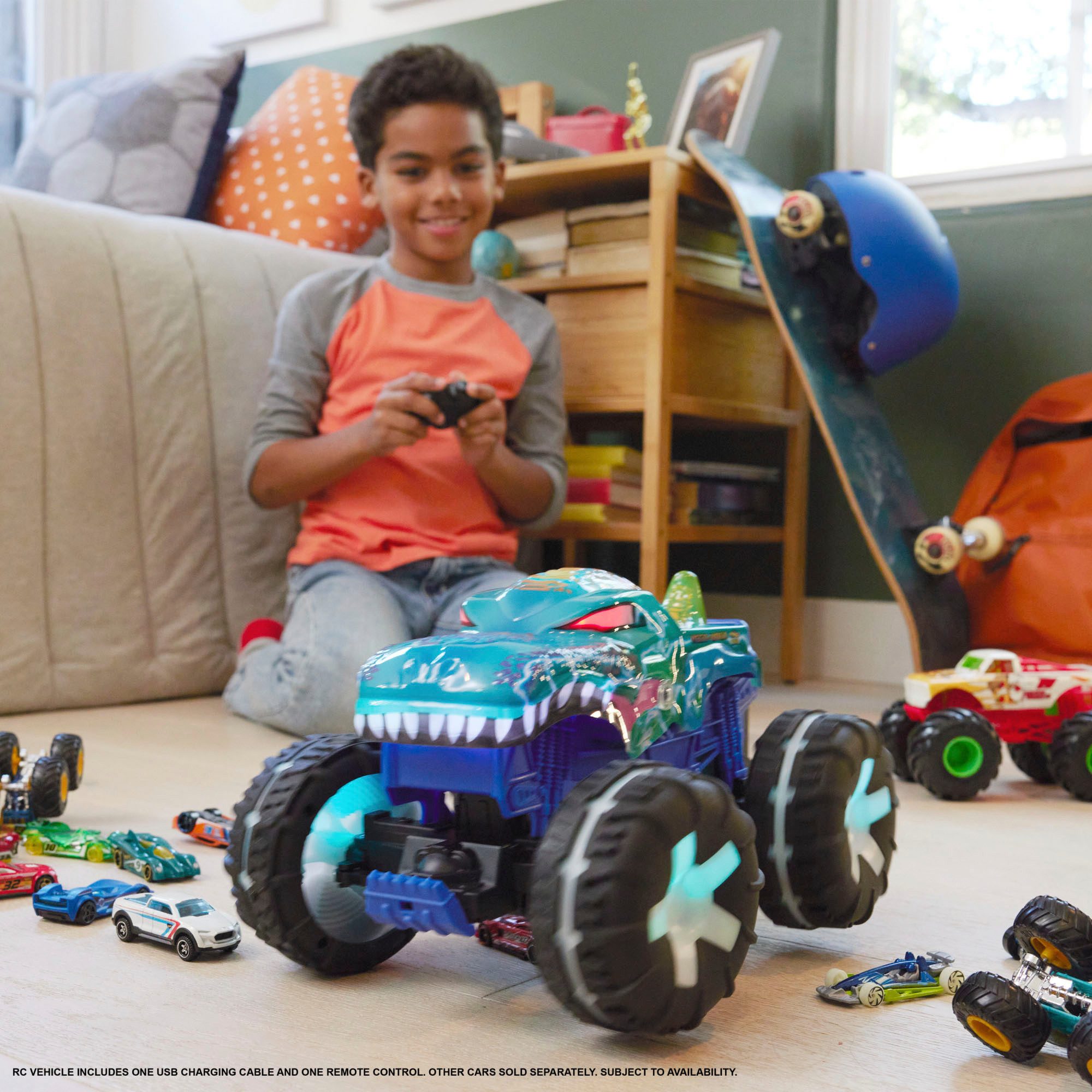 Thumbnail - Hot Wheels RC-Monstertruck Monster Trucks Mega-Wrex Alive-Fahrzeug, mit Licht und Sound