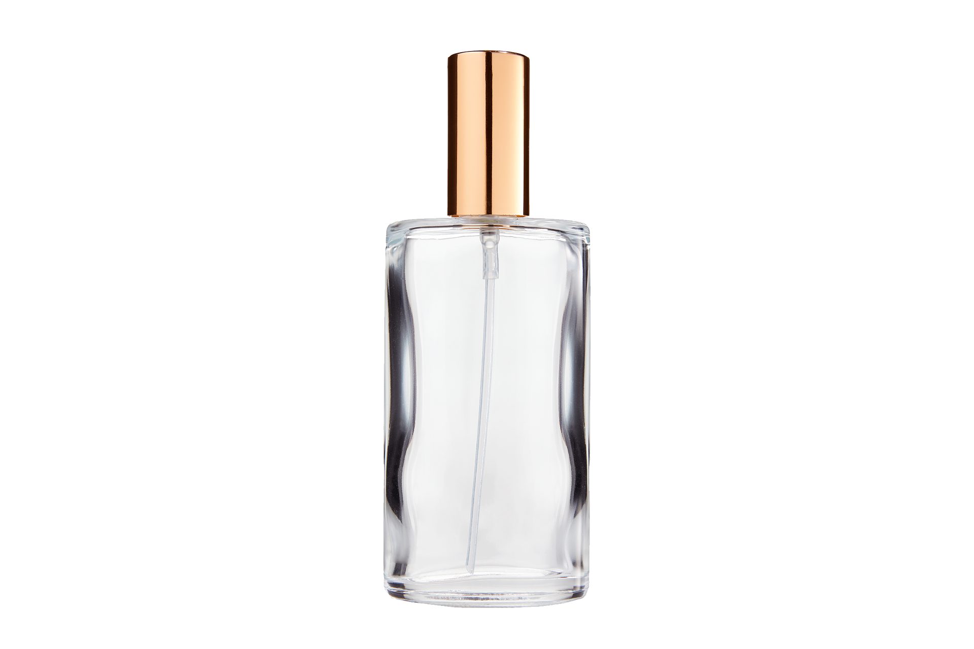 Fantasia Beauty Parfümzerstäuber Tischzerstäuber, Glas, oval, mit Zerstäuberpumpe goldfarben (1 St), Parfüm-Zerstäuber