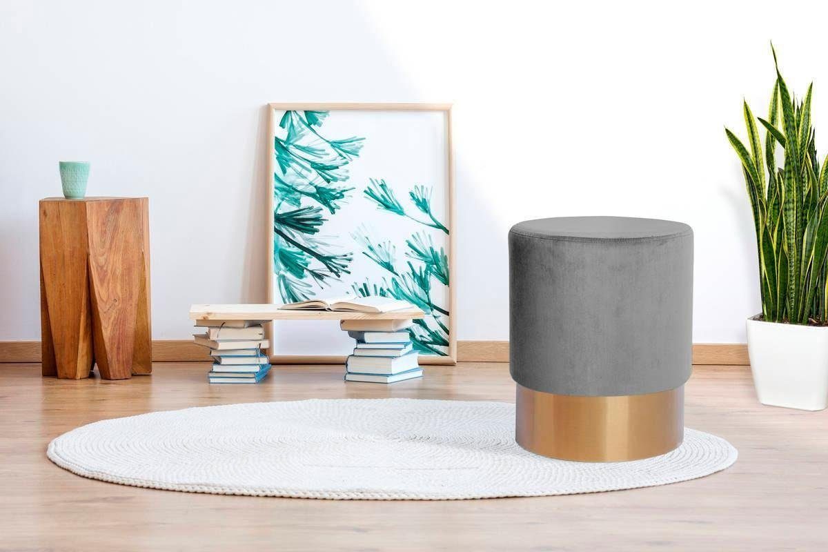 Hocker Nano 110, Hocker in stilvollem Design, runde Form, mit Fuß aus Metall