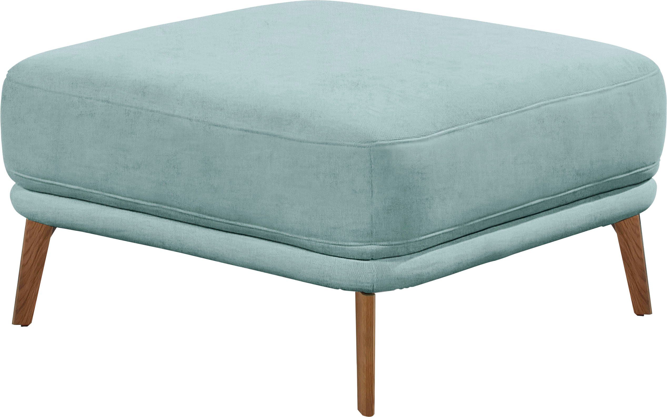 SCHÖNER WOHNEN-Kollektion Hocker Pearl - 5 Jahre Hersteller-Garantie, auch in Bouclé, Passend zur Serie Pearl, B/T/H: 80/80/45 cm, Füße Massivholz