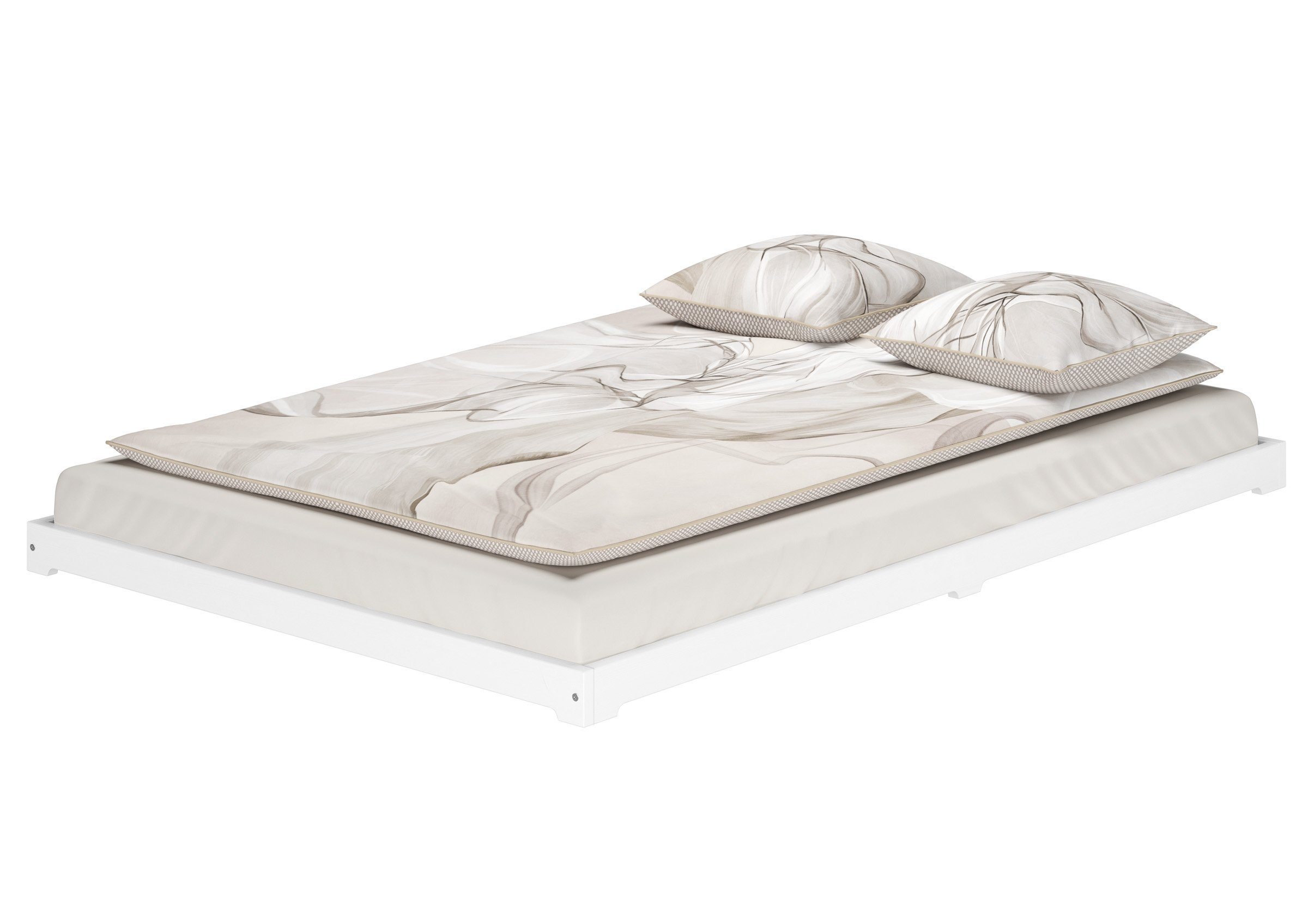 ERST-HOLZ Bett Bodenbett Holzbett Doppelbett Kiefer günstig online kaufen