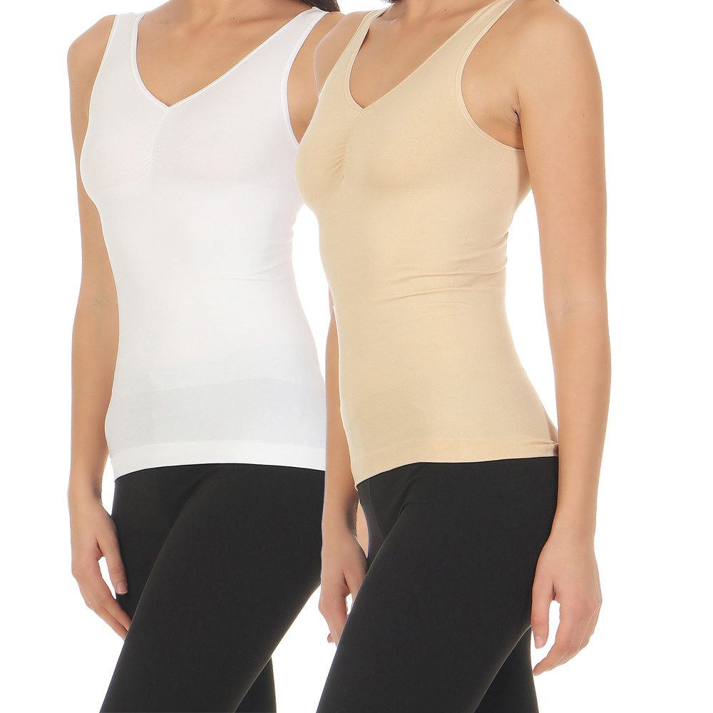simaranda Shapinghemd Slim-Fit-Hemden 837 Weiß / Beige 40/42 günstig online kaufen