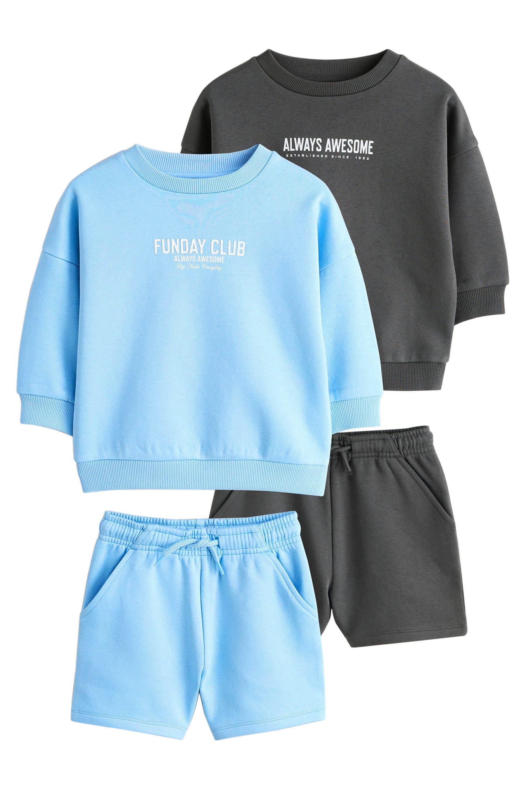 Charcoal Grey and Blue