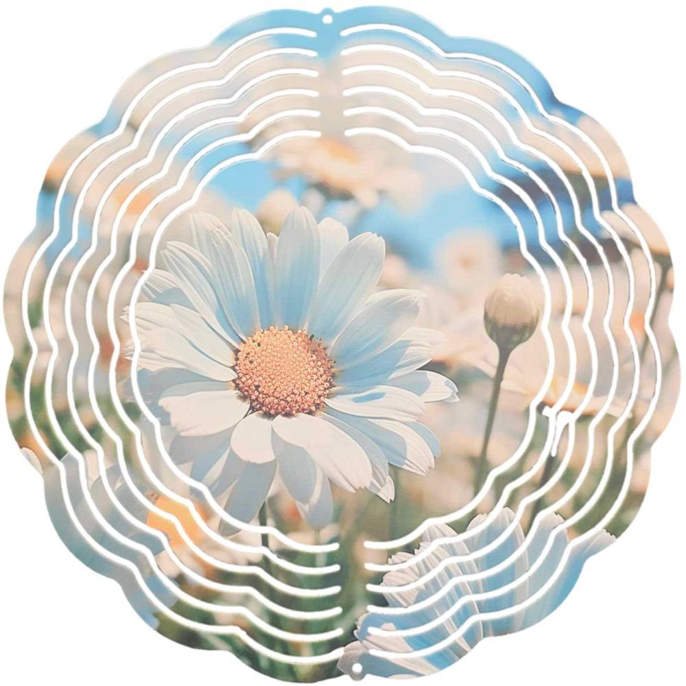 Ladreas Windspiel Edelstahl 3D Windspiel Windspinner 20cm Blumen 4 WI373