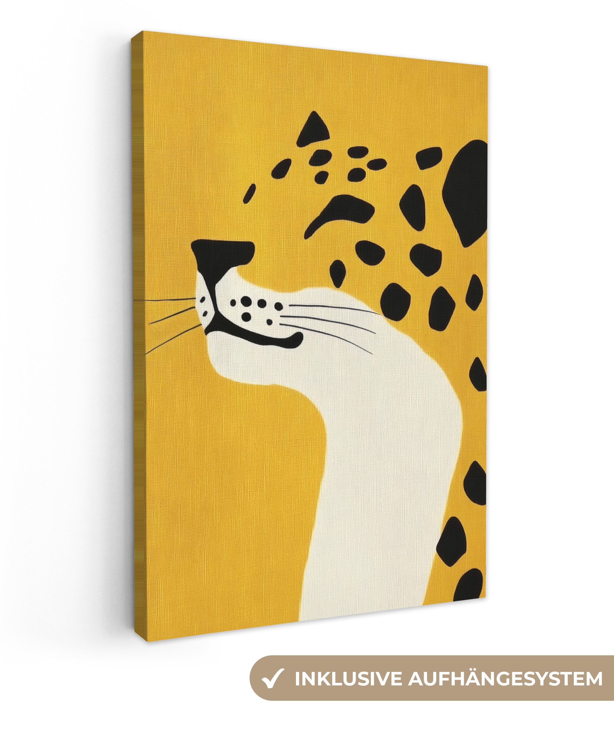 OneMillionCanvasses® Leinwandbild Gepard - Illustration - Gelb, Fotodruck ( günstig online kaufen