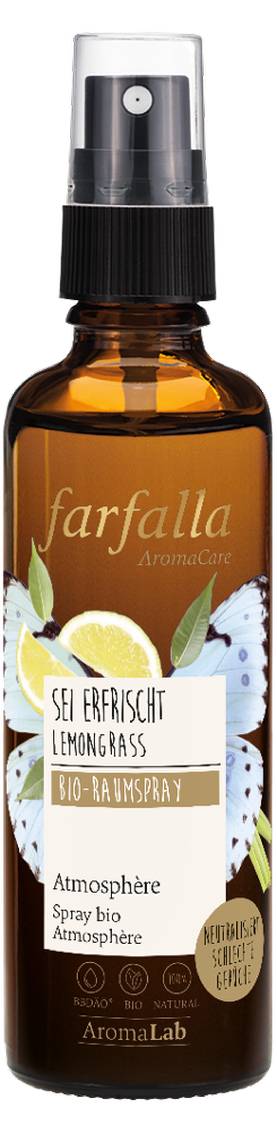 Farfalla Raumduft sei erfrischt Lemongrass 75 Atmosphere Bio-Raumspray (1-St) ml