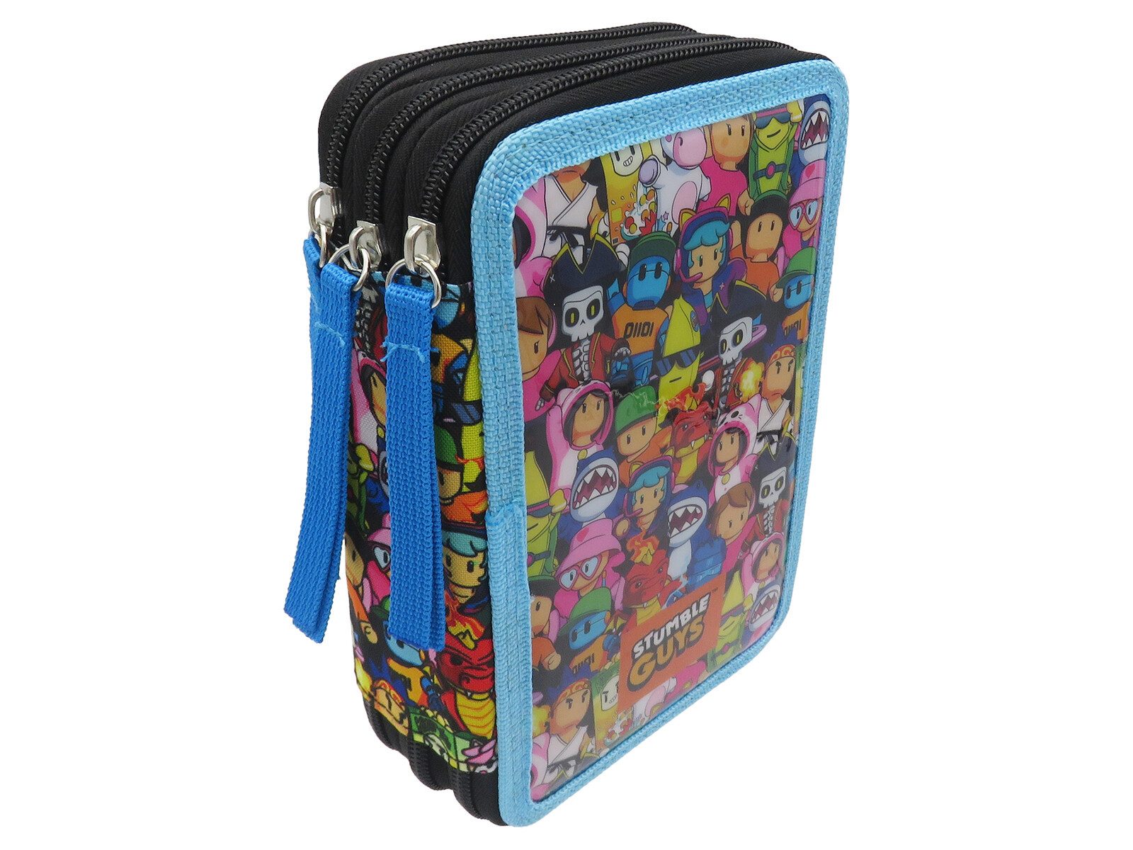 Stumble Guys Federmäppchen 3 Fach Federmäppchen gefüllt 39 Teile Schulmäppchen mit Stiften, (39-tlg)