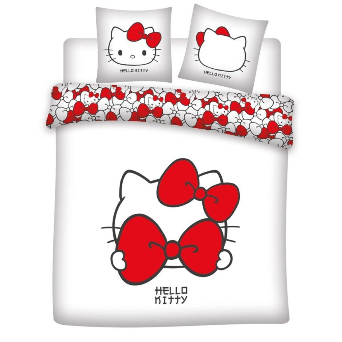 Aymax sprl Bettwäsche Hello Kitty 240x220 cm + 2 Kissenbezüge 65x65 cm Polycoton