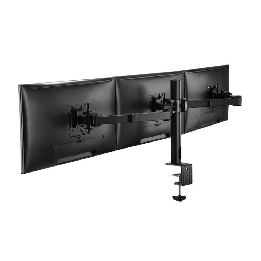 LogiLink Monitor-Halterung BP0107 Triple, (für 3 Monitore, 17" bis 27", Tischhalterung, verstellbare Armlänge, max. 7 kg, für TV-Monitor, Computermonitor / PC-M – Bild 2 von 3