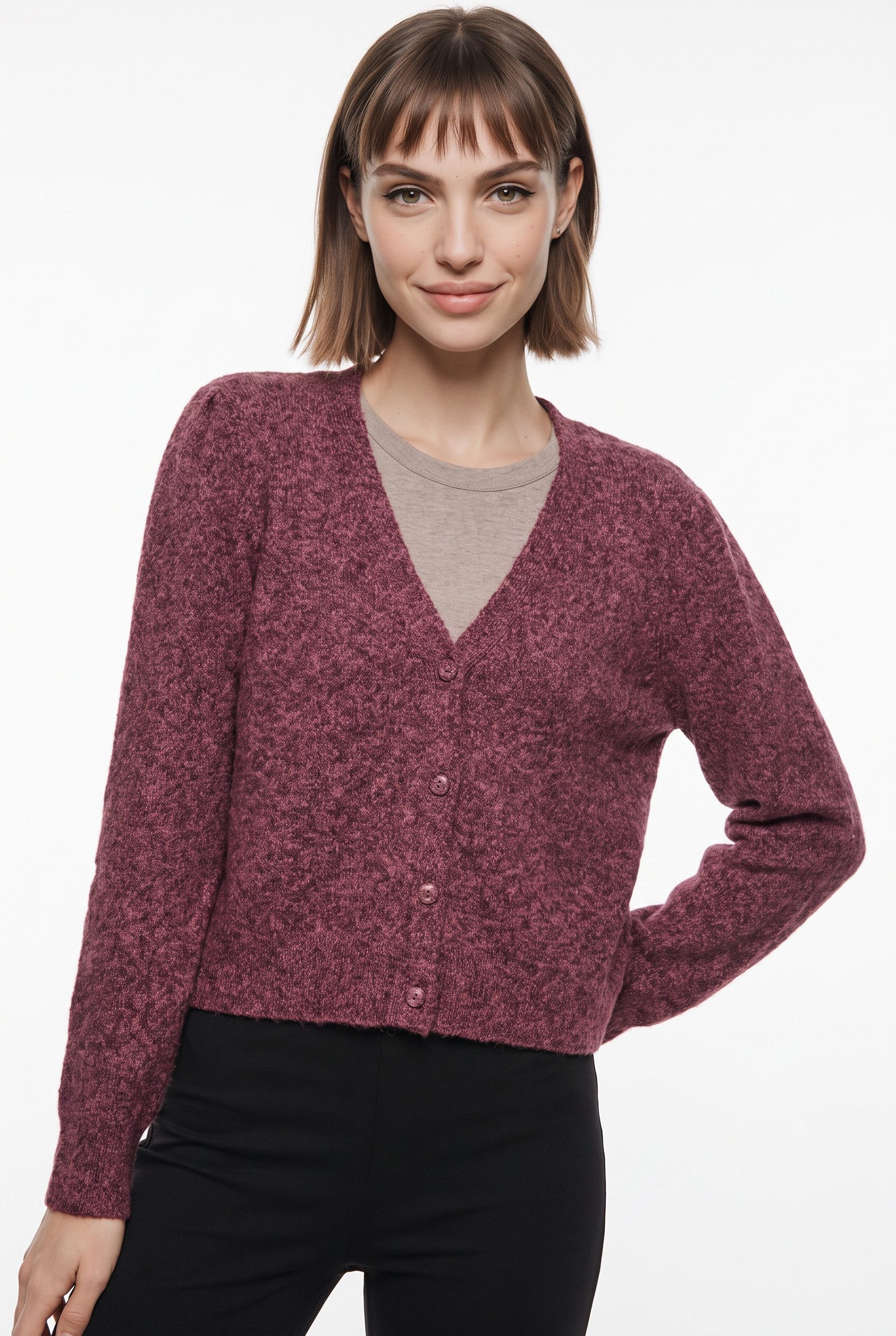 Vero Moda Strickjacke VMDOFFY LS V-NECK CARDIGAN NOOS Materialmix