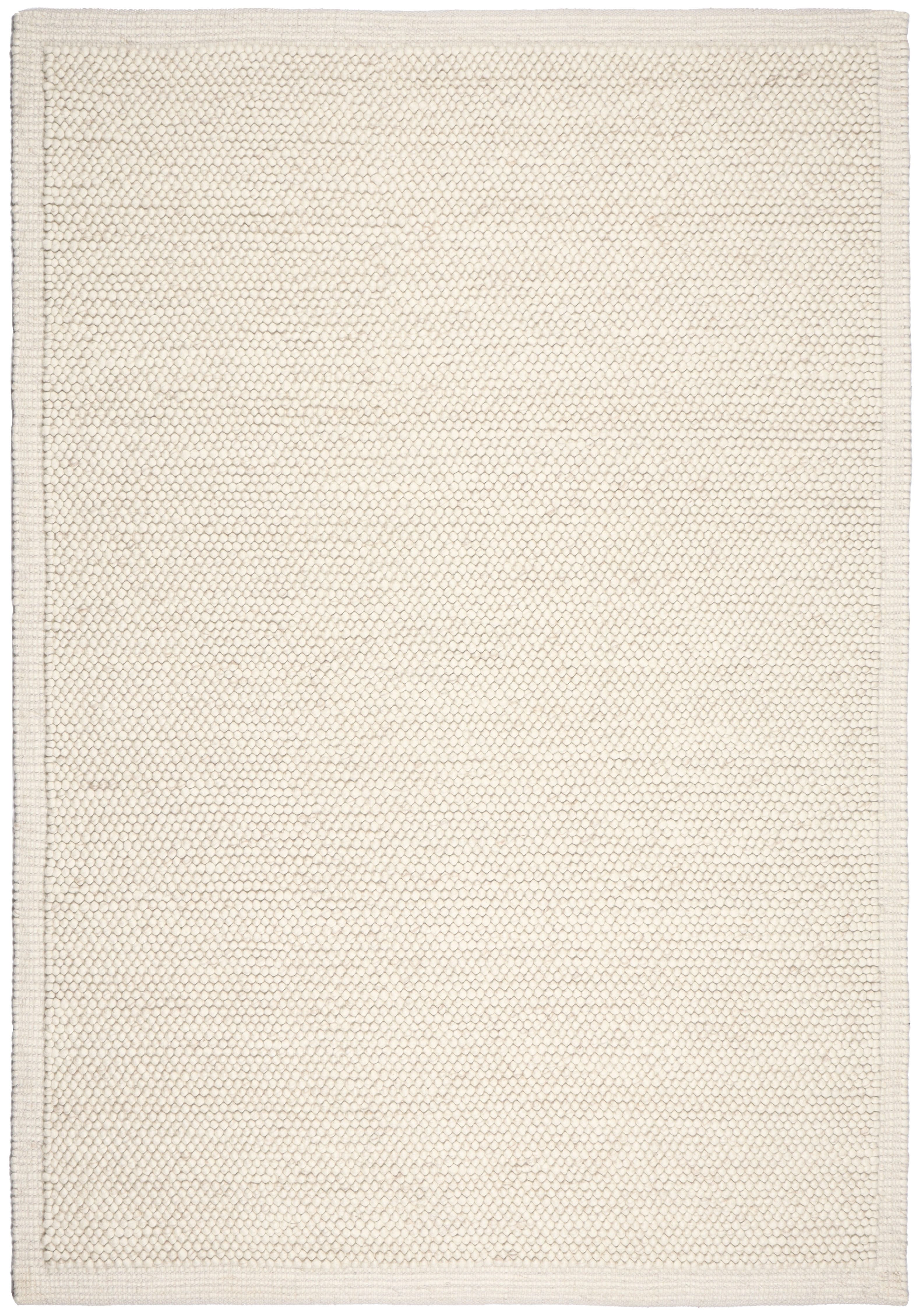 OTTO home Wollteppich Wolly Rahmen, handgewebt, Wolle, rechteckig, Höhe: 14 mm, einfarbig, Teppich, Wohnzimmer, Schlafzimmer, Esszimmer