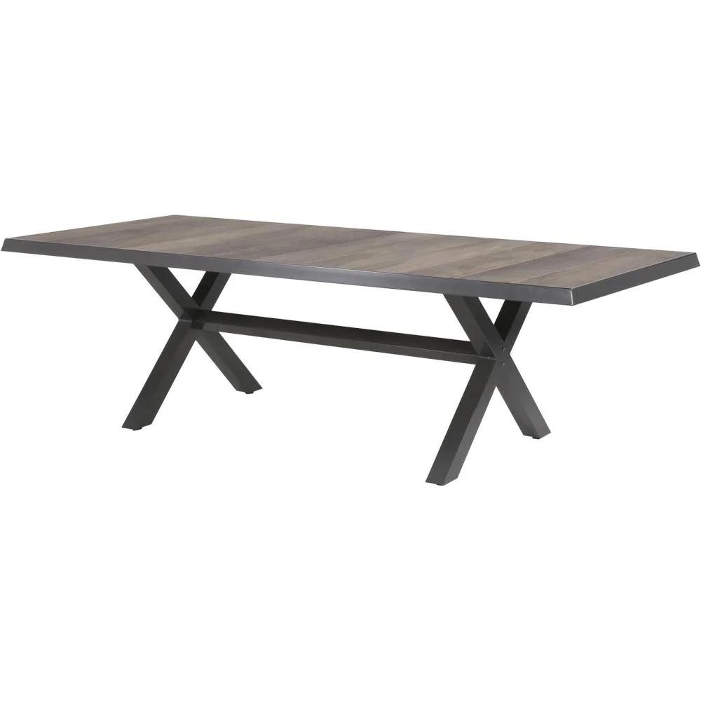 Gartentisch Castilla Tisch Keramik Aluminium Beige Anthrazit 243 x 103 x 74 cm