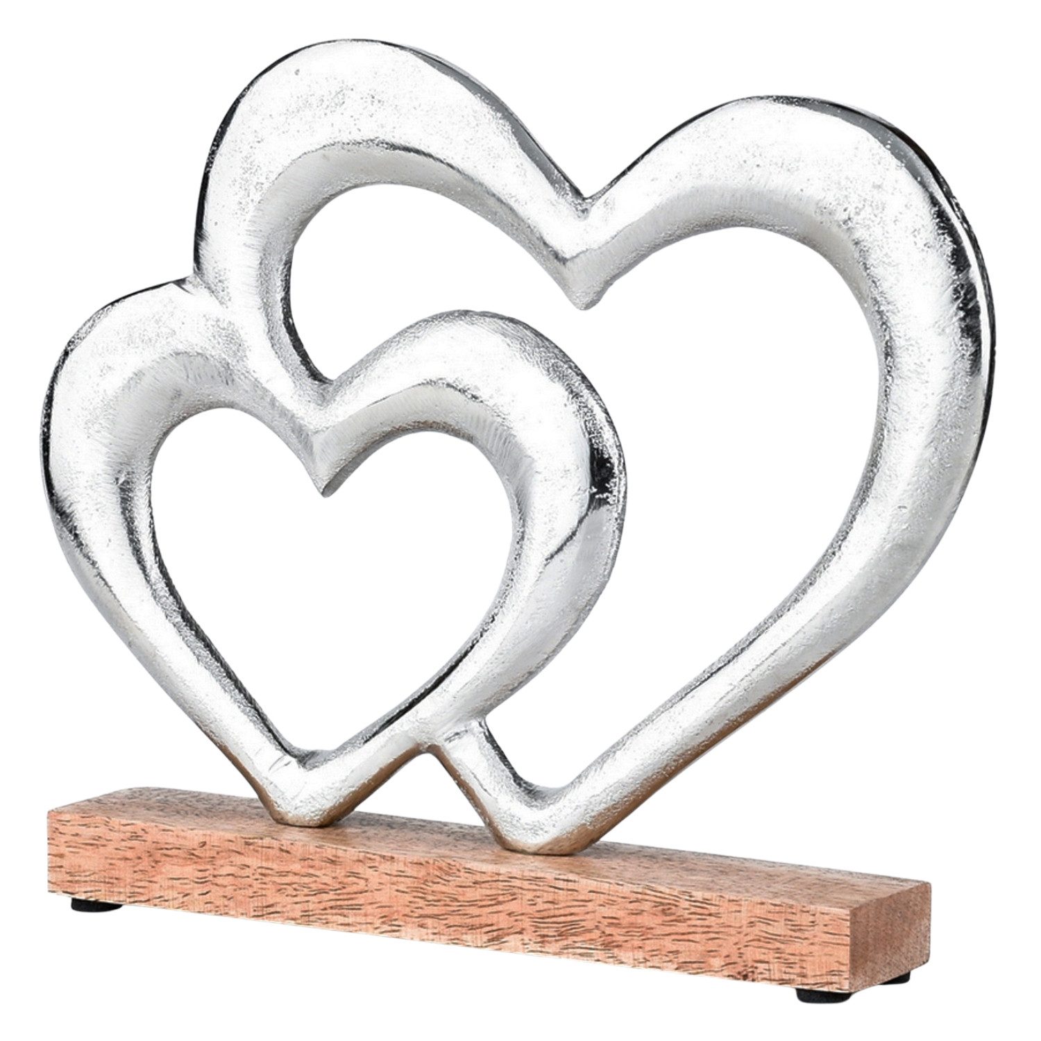 Marrakesch Orient & Mediterran Interior Dekoobjekt Figura Amour -9- in alluminio e legno, design moderno, argento 22 cm (1 St) – Bild 2 von 5