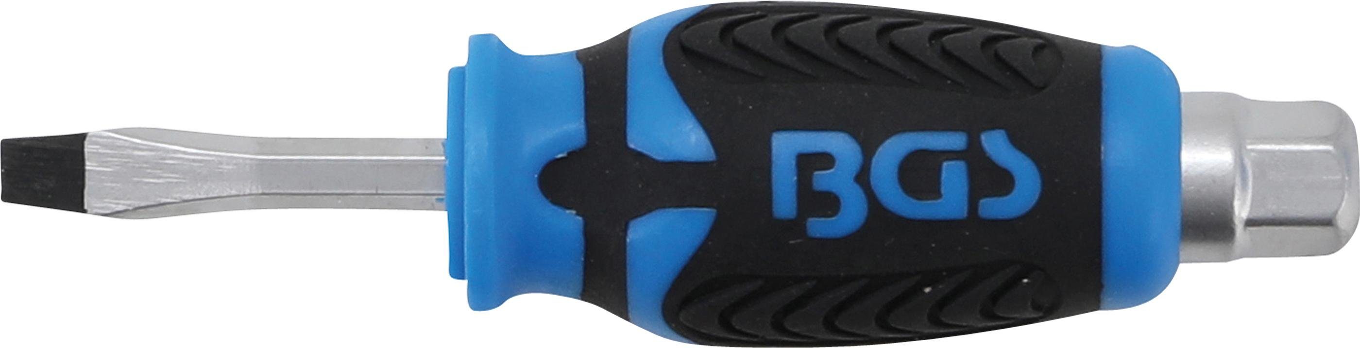 BGS technic Bit-Schraubendreher Schraubendreher, mit Außensechskant, Schlitz 6 mm, Klingenlänge 38 mm