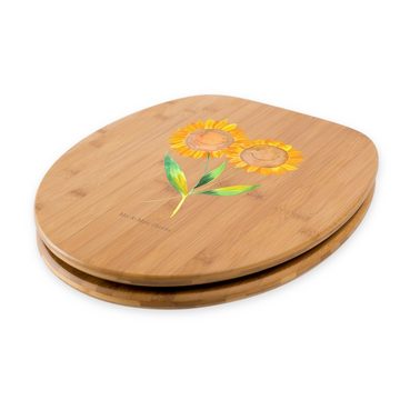 Mr. & Mrs. Panda WC-Sitz Blume Sonnenblume - Transparent - Geschenk, Frühlings Deko, Blumen De (1-St), Leises Schließen