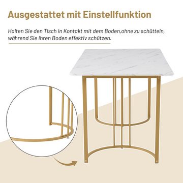 REDOM Esstisch Rechteckiger Esstisch aus Moderner Marmor Küchentisch, mit Metallbeinen für Esszimmer Wohnzimmer