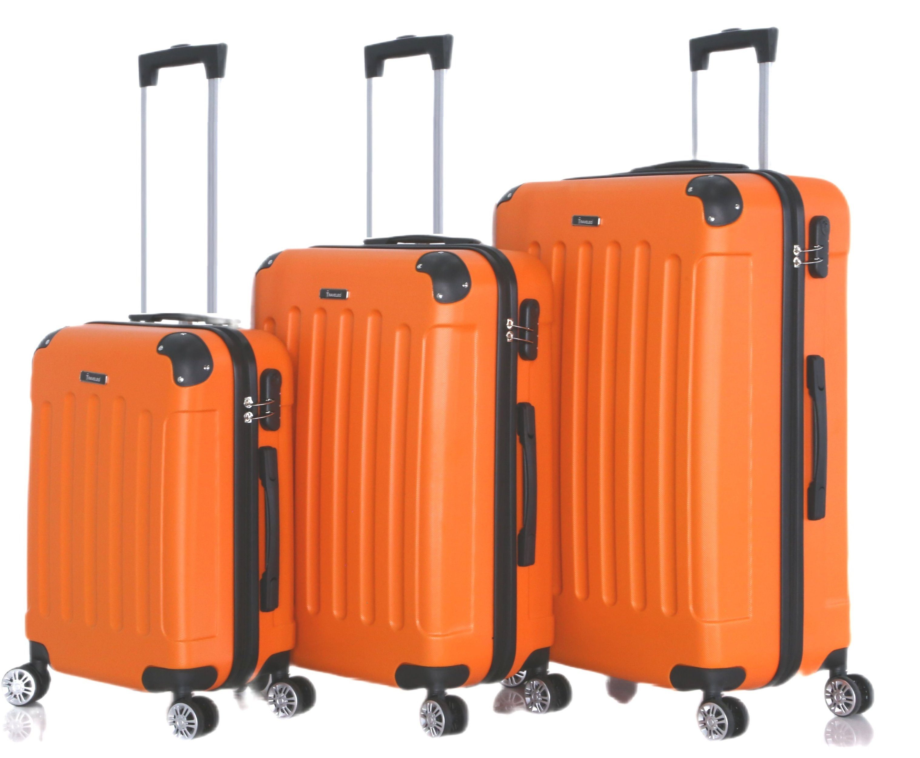 Kofferset Hartschalenkoffer Trolley Reisekoffer Koffer Set Rungassi orange ABS01