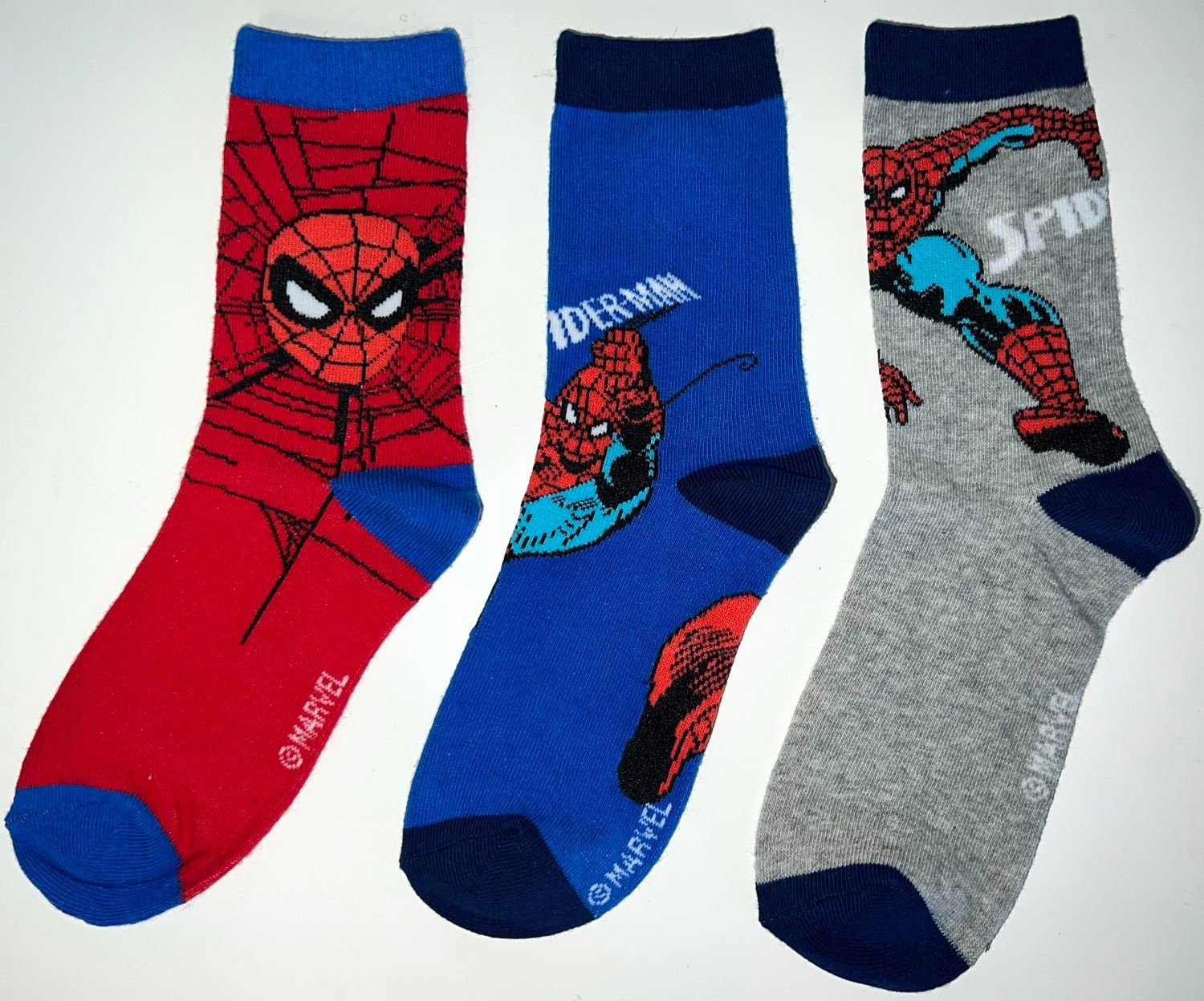 Spiderman Freizeitsocken 6X SPIDERMAN SOCKEN Kniestrümpfe Kindersocken 27/30 31/34 35/38 Spider-Man Marvel Logo – Bild 2 von 5