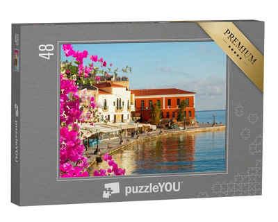 puzzleYOU Puzzle Küste von Chania mit Altstadt, Kreta, Griechenland, 48 Puzzleteile, puzzleYOU-Kollektionen Griechenland