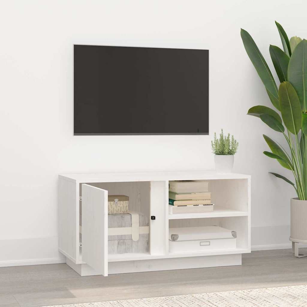 vidaXL TV-Schrank TV-Schrank Weiß 80x35x40,5 cm Massivholz Kiefer (1-St)