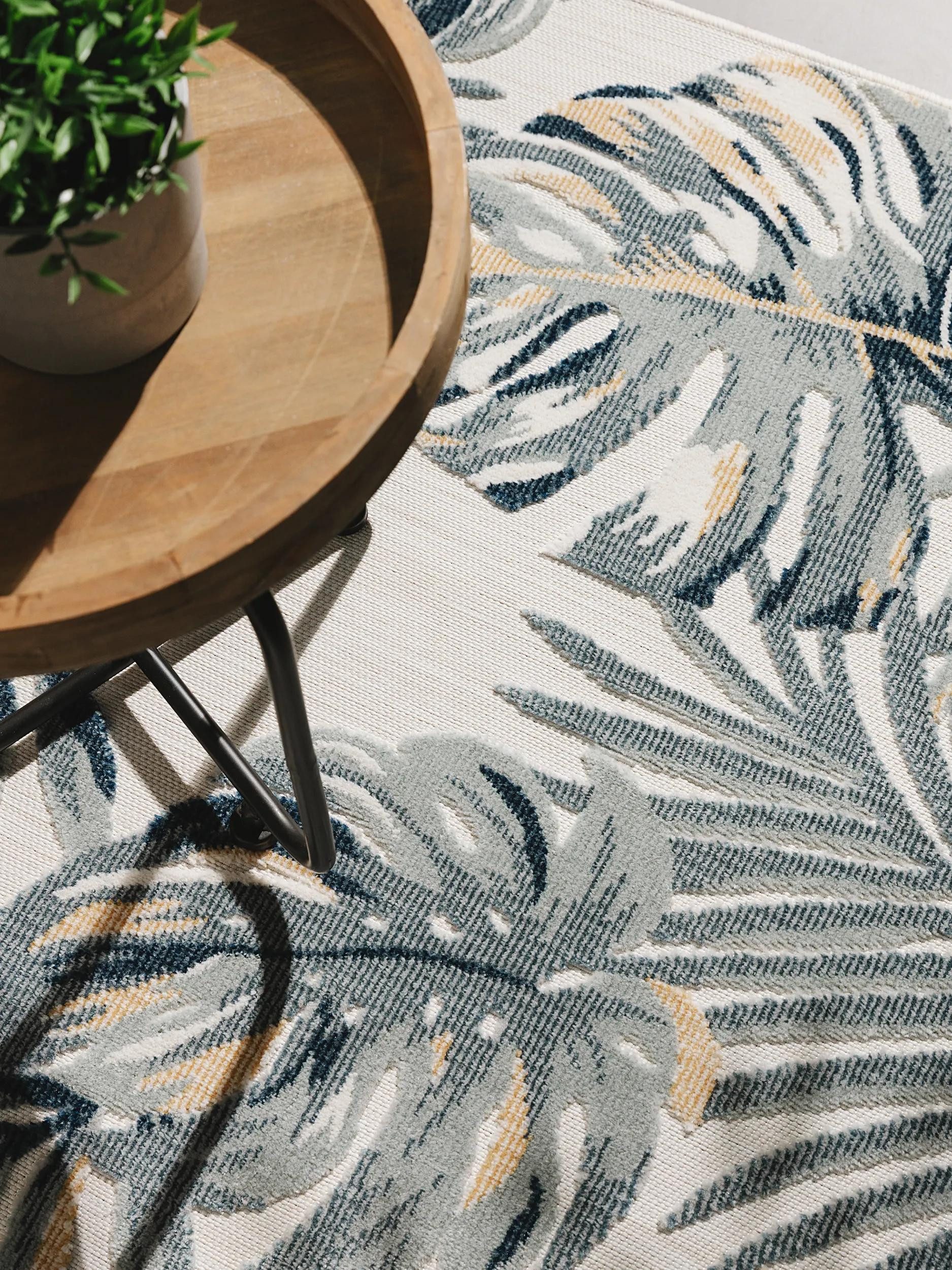 benuta Outdoorteppich Flora, rechteckig, Höhe: 5 mm, In- & Outdoorteppich, Garten, Terrasse, Balkon, Wohnzimmer, Küche