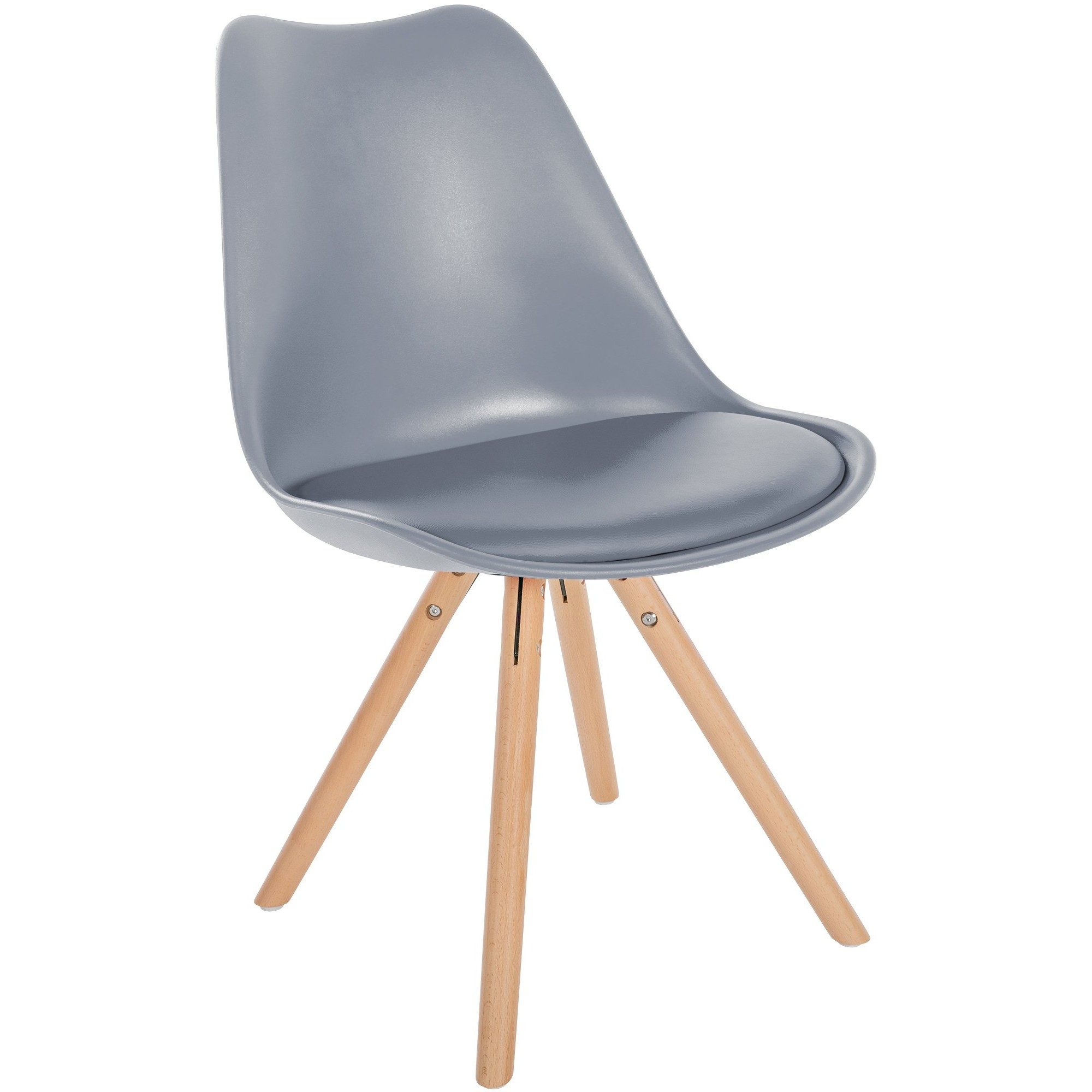CLP Stuhl Besucherstuhl Esszimmerstuhl Schalensitz (Spar-Set, 1 St), Materialmix Kunststoff & Holz, Rückenlehne, bis 110 kg