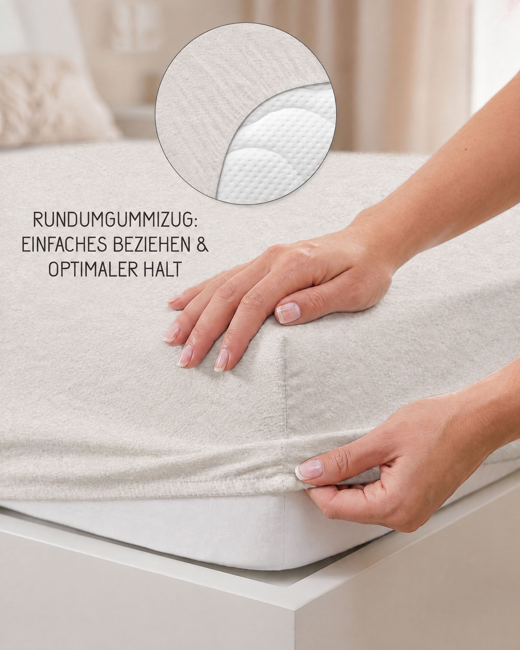 Biberna Spannbettlaken 0841380 HERMAL Premium Melange-Biber Spannbetttuch 100% Baumwolle, Flanell, Gummizug: rundum, (1 Stück), Biber, wärmend & weich, Rundumgu – Bild 3 von 5