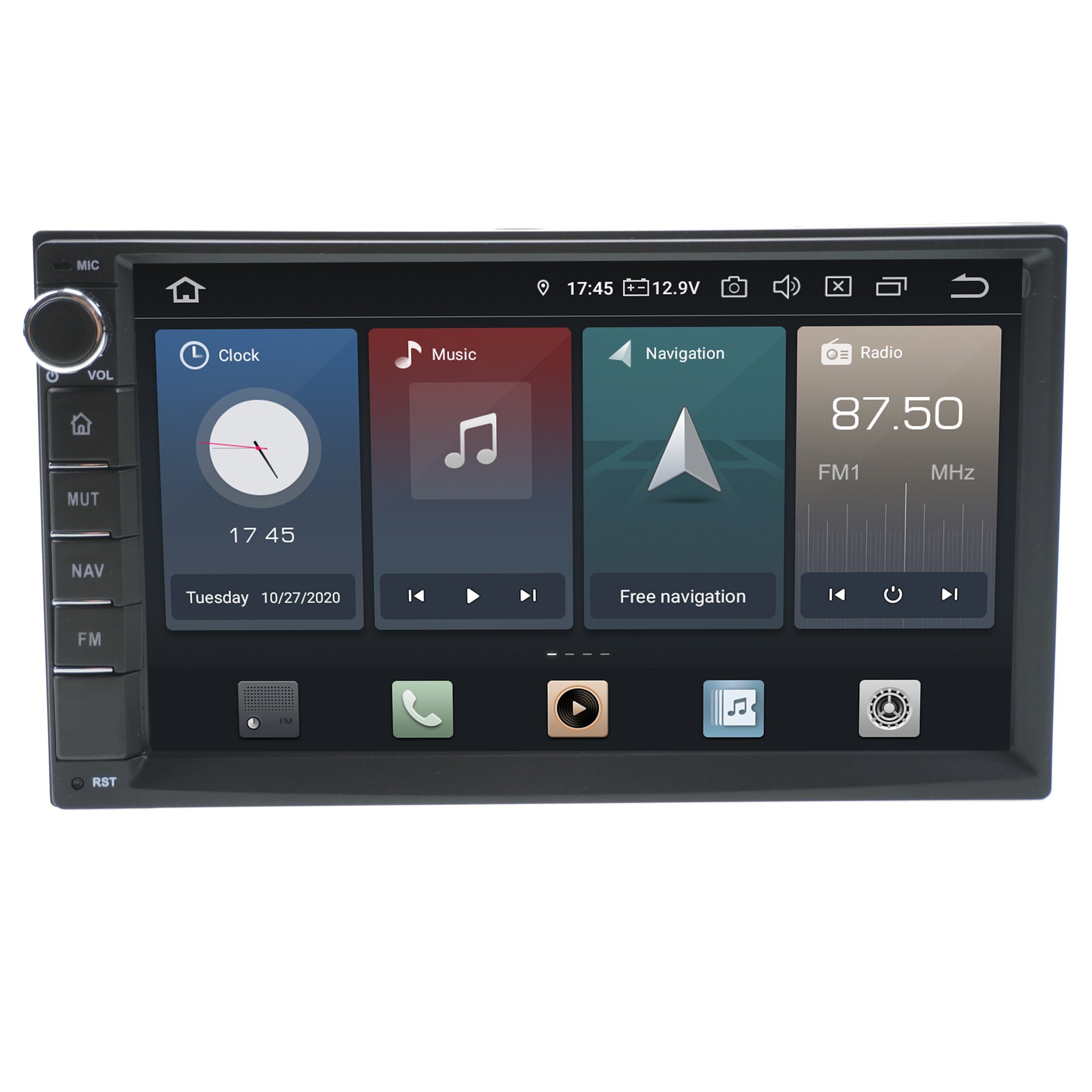 TAFFIO 2 DIN 7" Touchscreen Android Autoradio GPS CarPlay AndroidAuto WiFi Einbau-Navigationsgerät