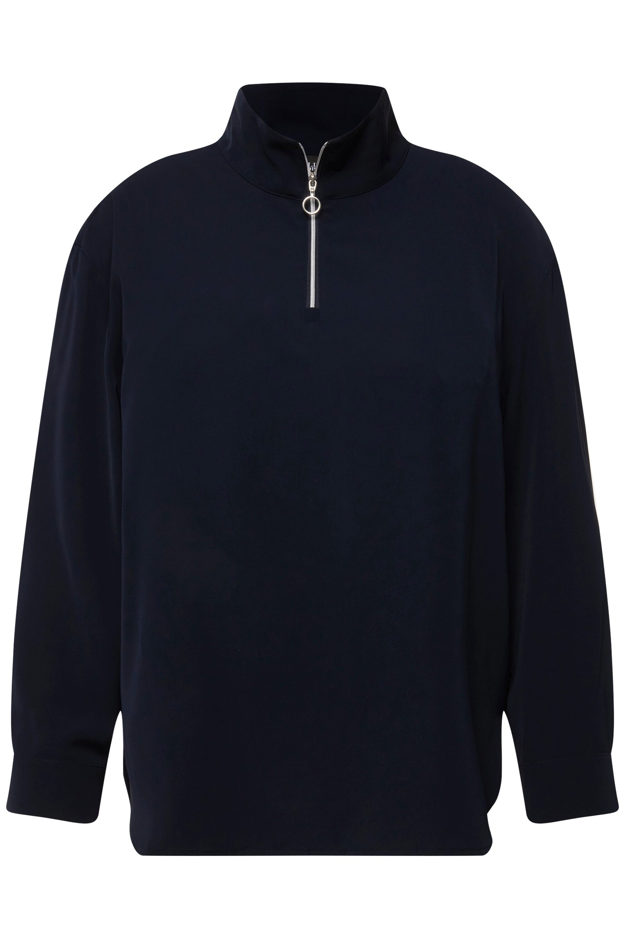 Ulla Popken Tunika Tunika Zipper Oversized Stehkragen Langarm günstig online kaufen