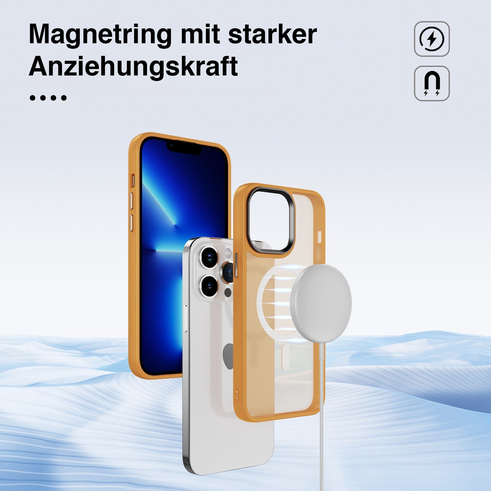 Tec-Expert Handyhülle Magnet Hülle für Apple iPhone 13 Pro 6.1 Zoll, 6.1, kompatibel zu Magsafe magnetisches Laden