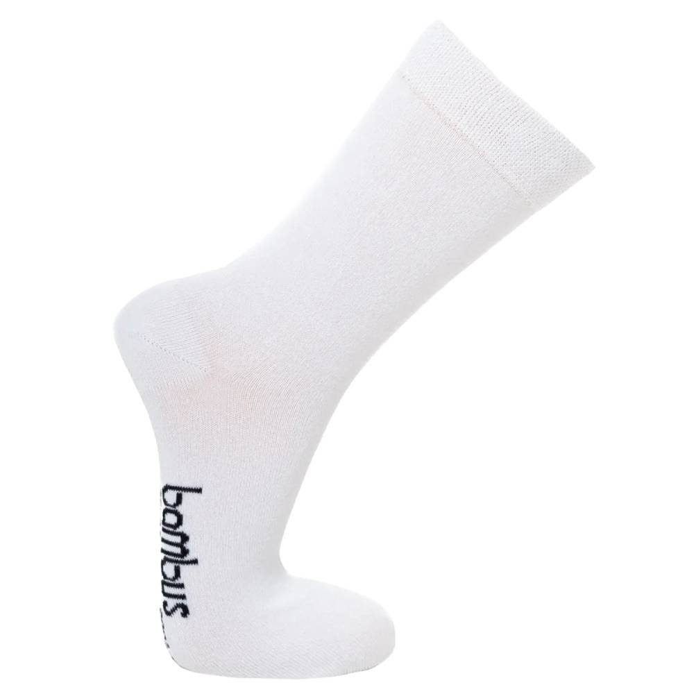 HomeOfSocks Basicsocken Bambus Socken aus Viskose aus Bambuszellstoff 3 Paar Verstärkt an der Ferse und an der Spitze in den Größen 35-50 Weiß