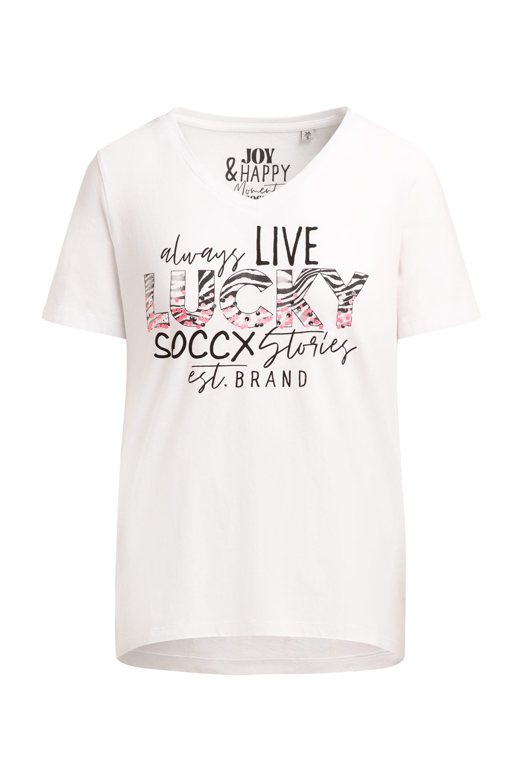 SOCCX V-Shirt aus Baumwolle