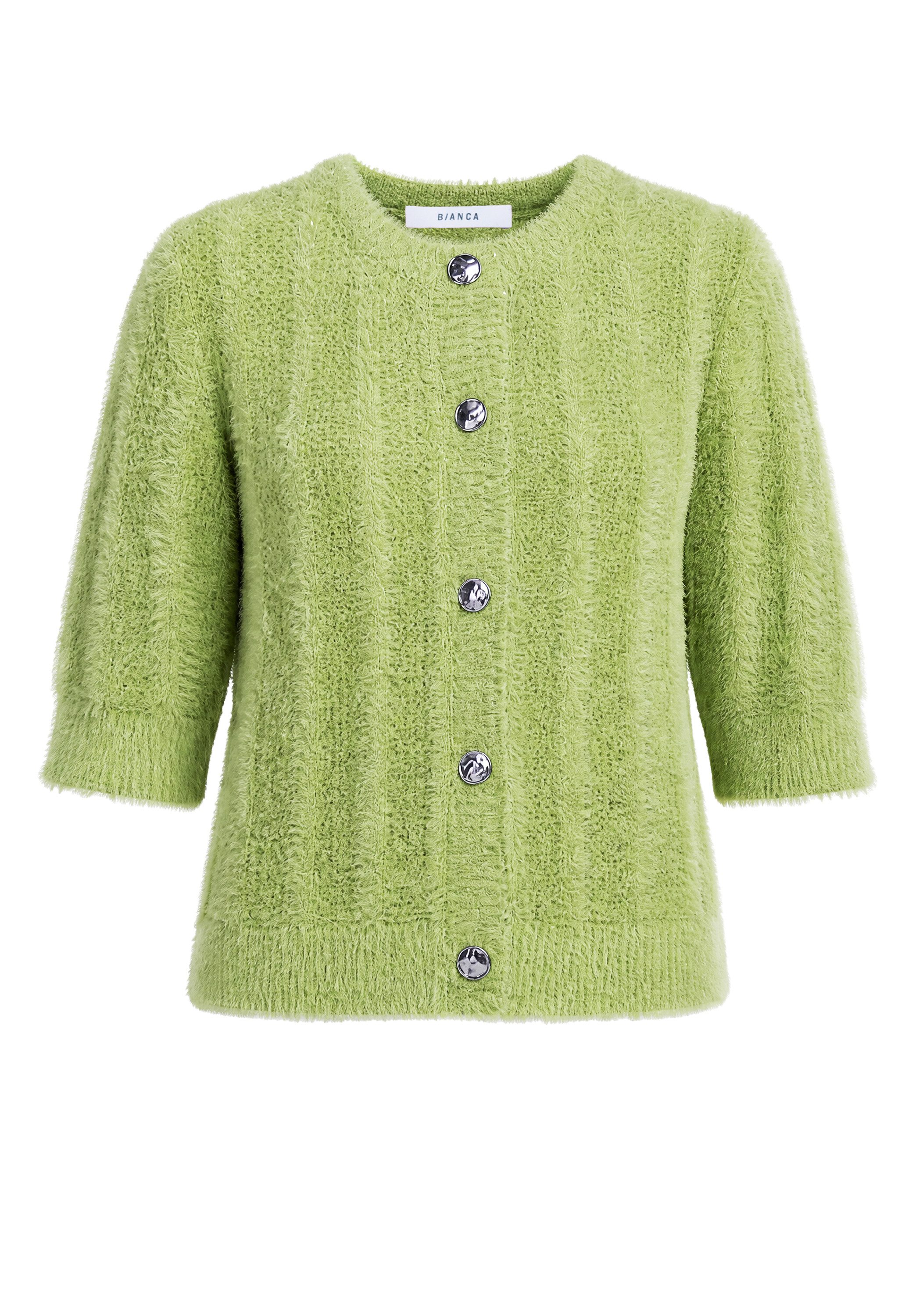 bianca Strickjacke RONA in flauschigem Strick mit Glitzer-Detail-Garn