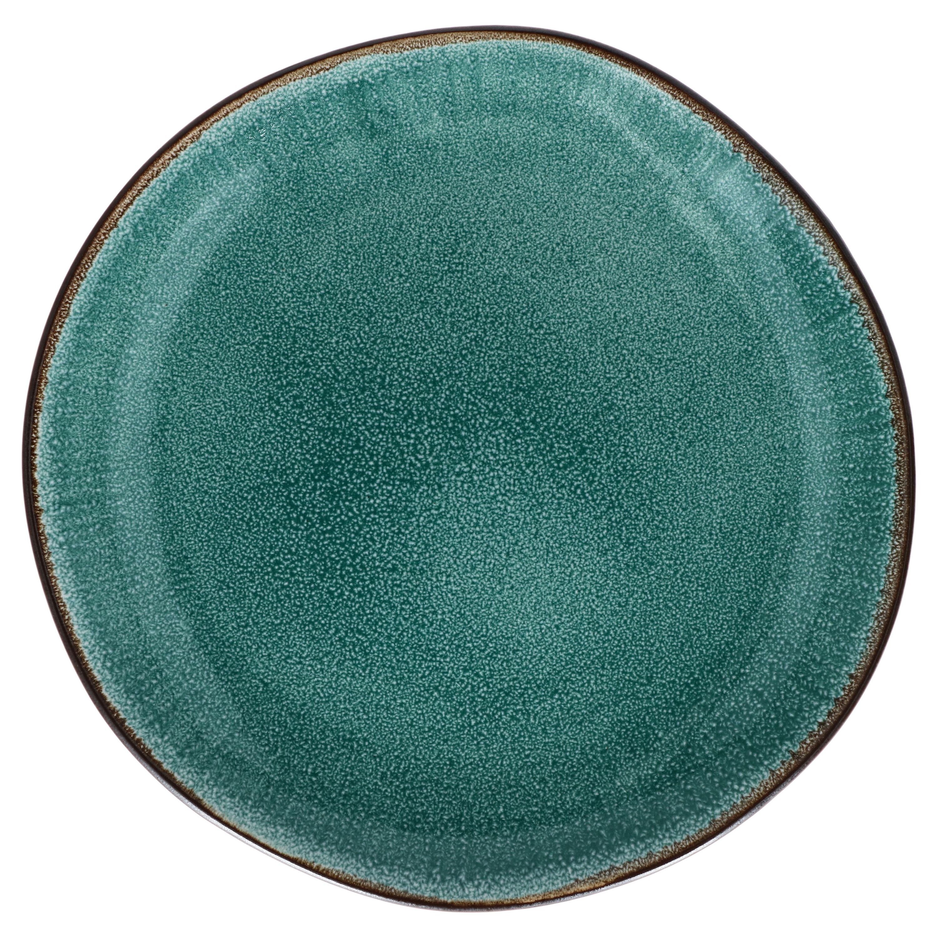 Leros Dessertteller - Bluegreen Set Glaze 6er Reactive Frühstücksteller MamboCat - Green