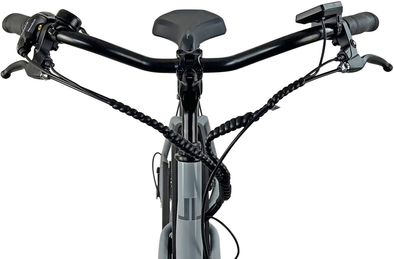 LLobe E-Bike Cityrad City E-Bike 26" Town Compact, grau, 7 Gang, Kettenschaltung, Heckmotor, 374,4 Wh, Pedelec, Elektrofahrrad für Damen und Herren