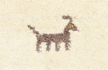 Wollteppich GABBEH SAHARA, morgenland, rechteckig, Höhe: 18 mm, reine Schurwolle, Uni Tiermotiv, Wohnzimmer
