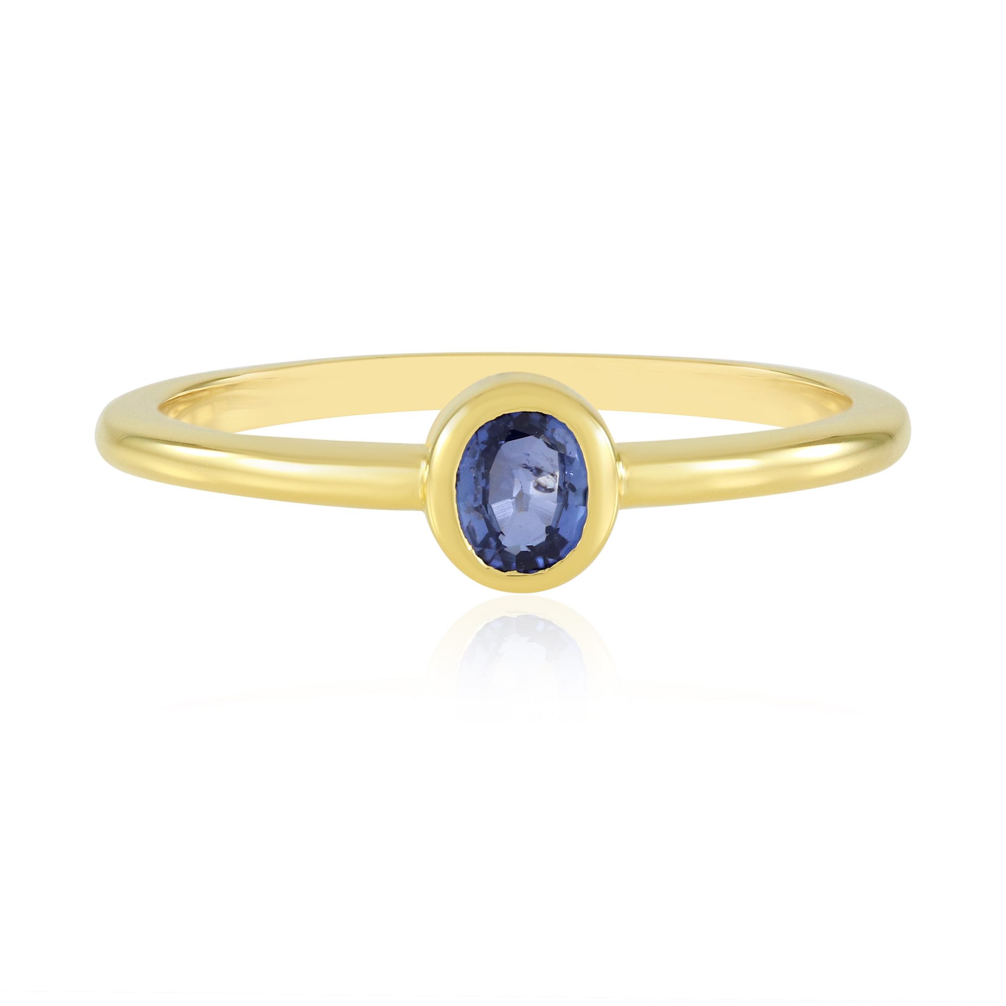 Cavill Solitärring Cavill Ring 0,38 ct blauer Ceylon Saphir, Sterlingsilber Goldplattiert (1-tlg)