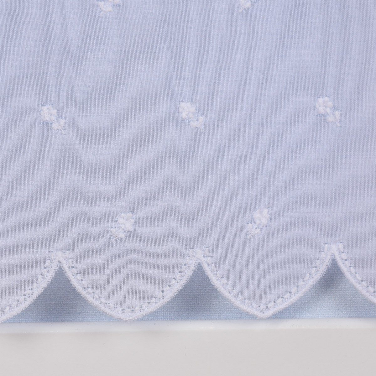 SCHÖNER LEBEN. Meterware Stickerei-Panneaux Scheibengardine Batistoptik Rosen weiß 70cm, Batist, bestickt